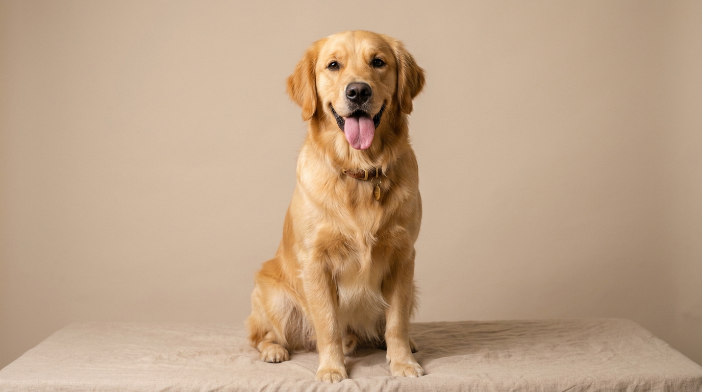Clean groomed golden retriever
